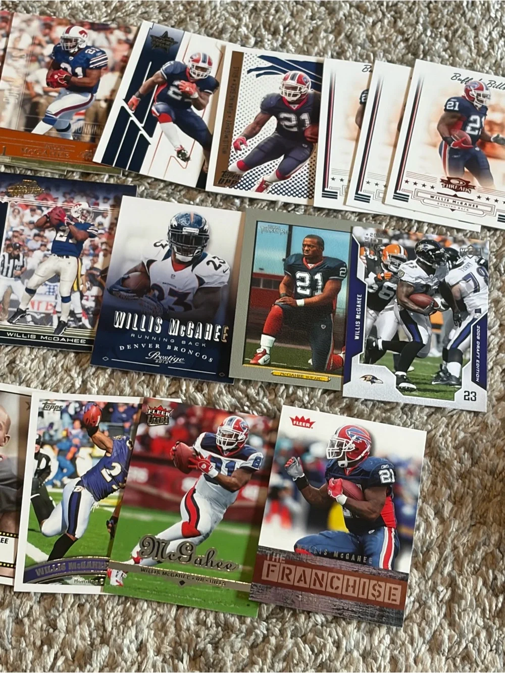 Lot of 28 Willis McGahee football cards Buffalo Bills Miami Baltimore Ravens